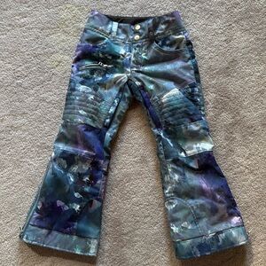 Obermeyer XS ski pants, Watercolor Flor